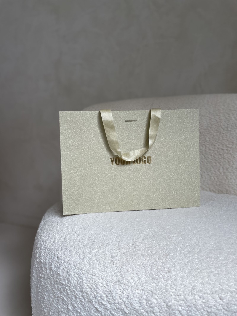 Sac papier Luxe Gold pailleté - M (35x12x25cm)