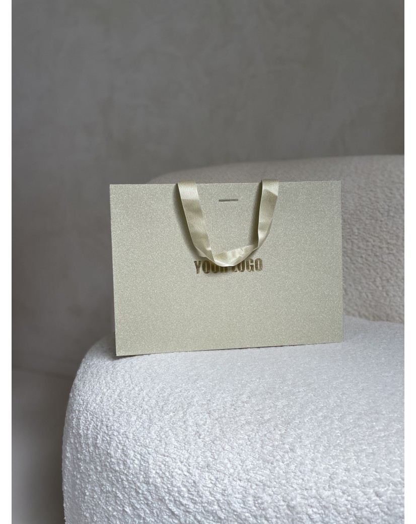 Sac papier Luxe Gold pailleté - M (35x12x25cm)