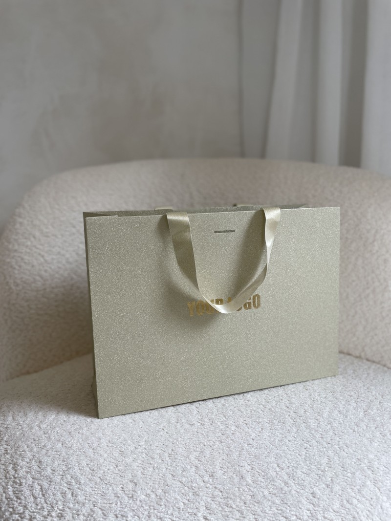 Sac papier Luxe Gold pailleté - M (35x12x25cm)