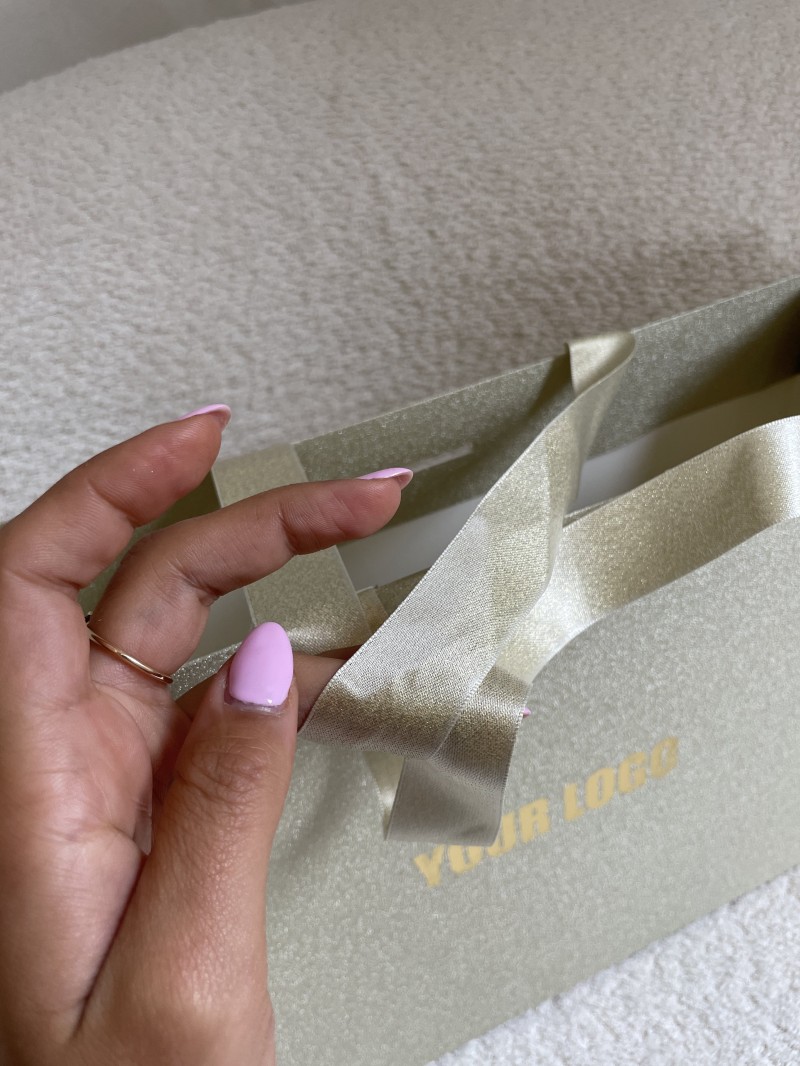 Sac papier Luxe Gold pailleté - M (35x12x25cm)