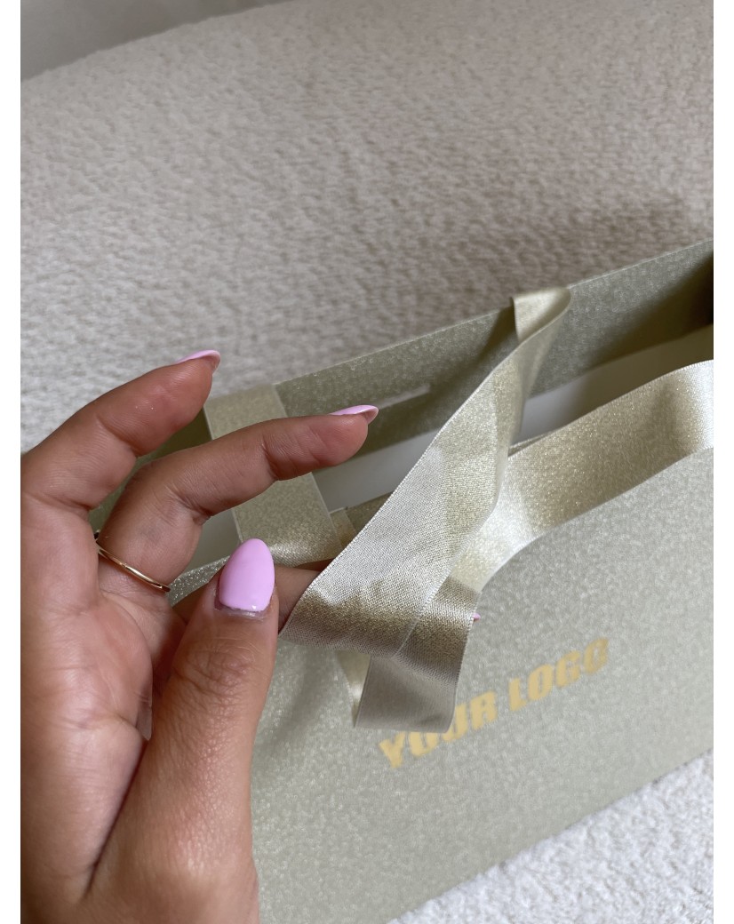 Sac papier Luxe Gold pailleté - M (35x12x25cm)