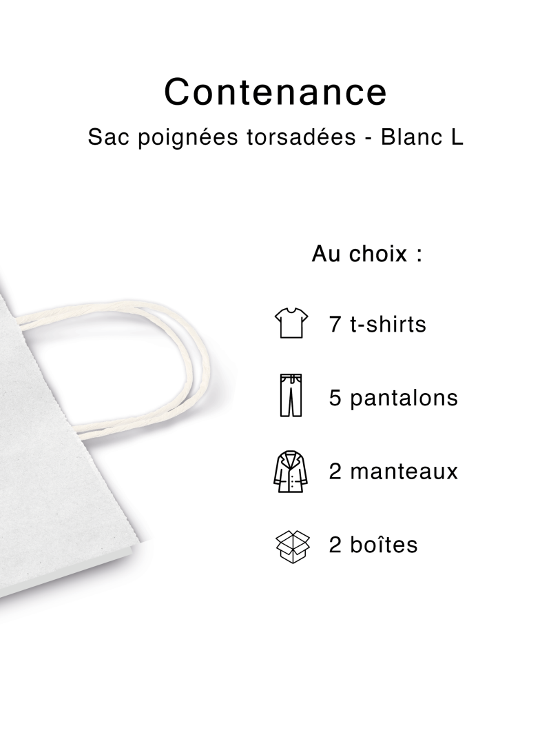 Sac poignées plates blanc