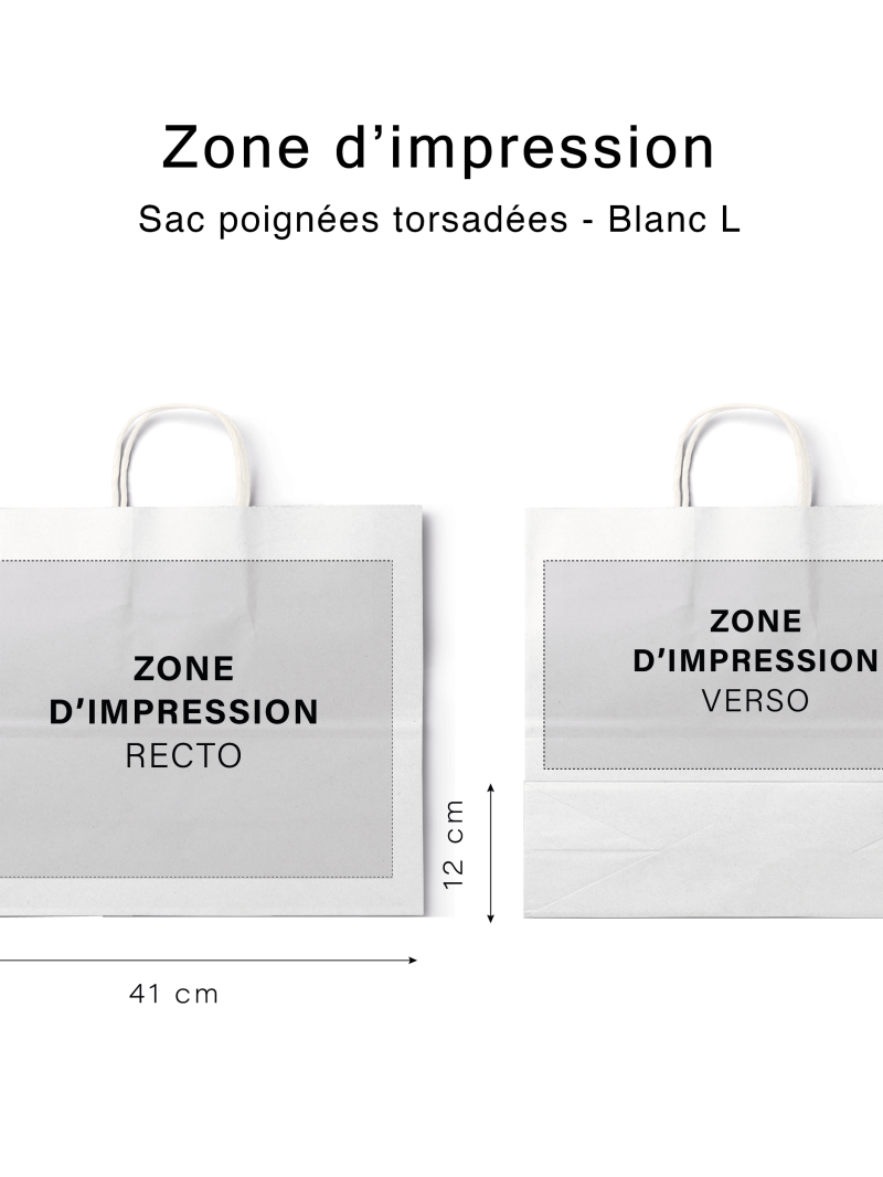 Sac poignées plates blanc