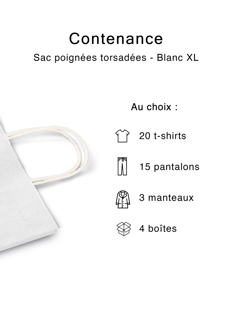 Sac poignées plates blanc