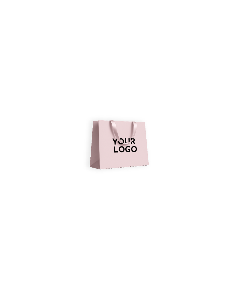 Sac papier Luxe Rose - poignées roses - S (25x10x20cm)