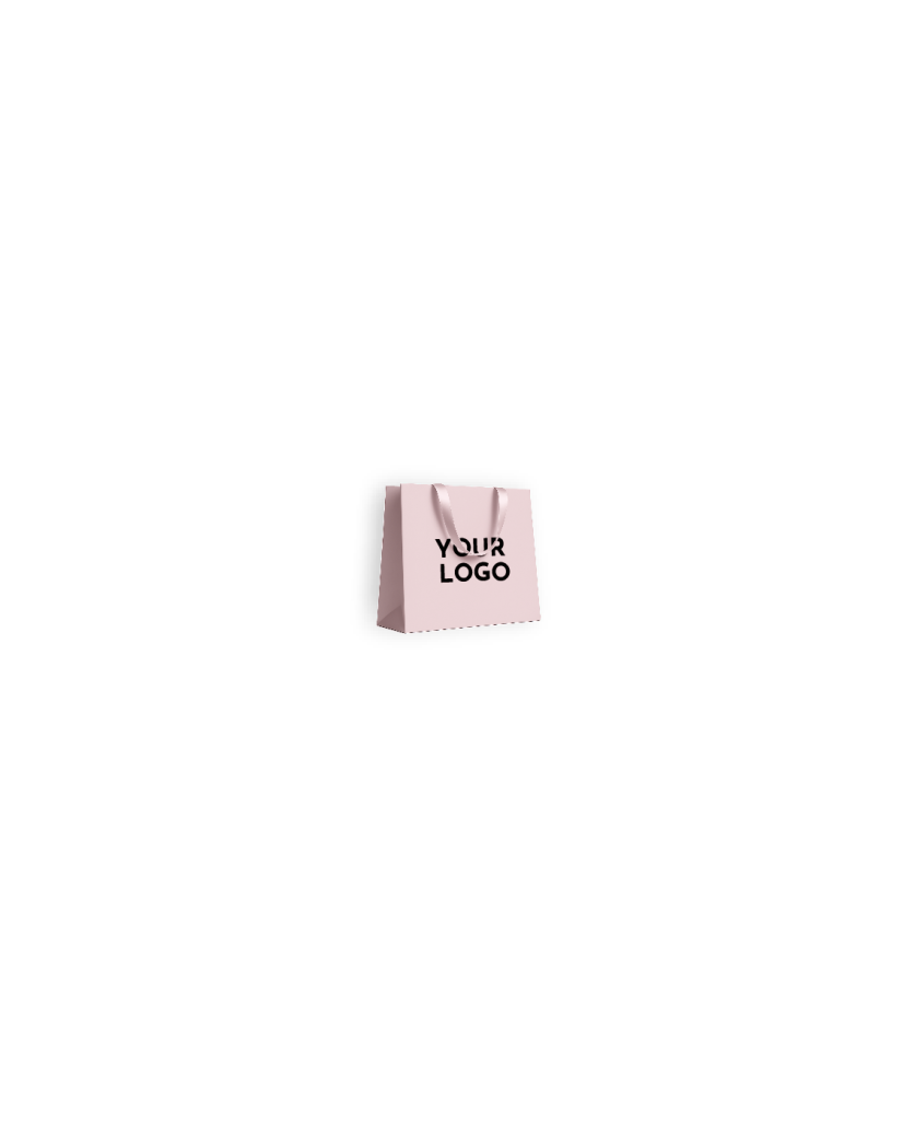 Sac papier Luxe Rose - poignées roses - XS (16x8x16cm)