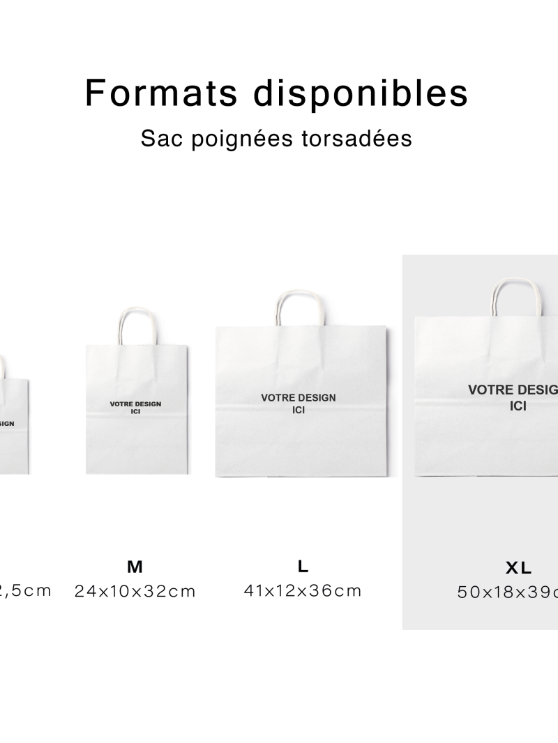 Sac poignées plates blanc