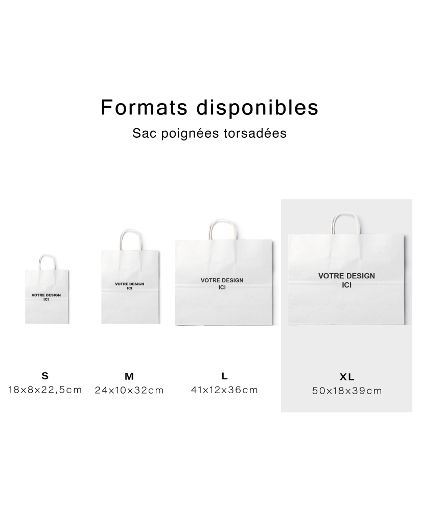 Sac poignées plates blanc