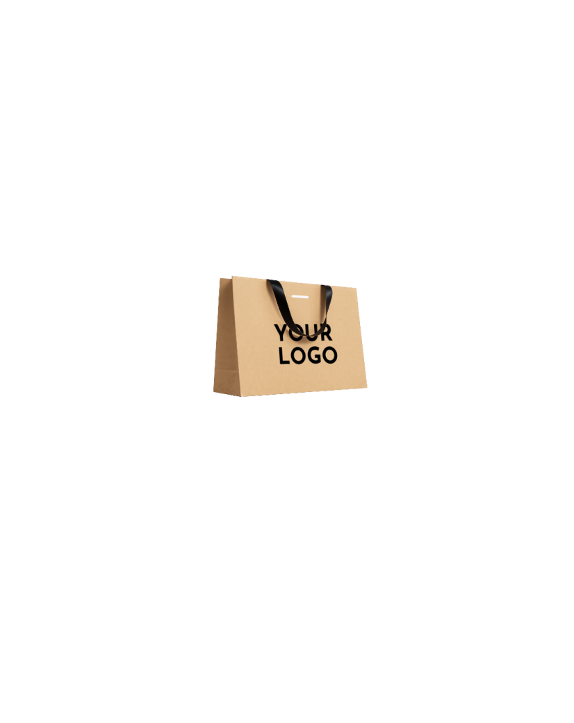 Sac papier Luxe Kraft - poignées noires - S (25x10x20cm)