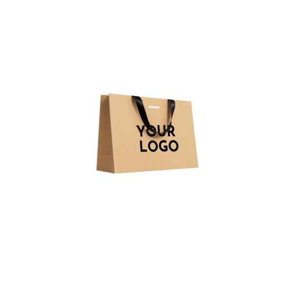 copy of Luxe papieren tas - Handvat Zwart Lint - Wit XS