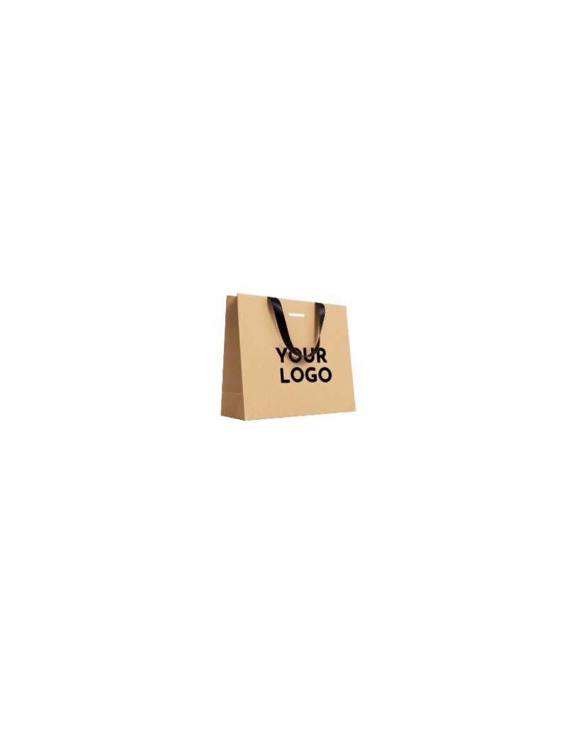 Sac papier Luxe kraft - poignées noires - XS (16x8x16cm)
