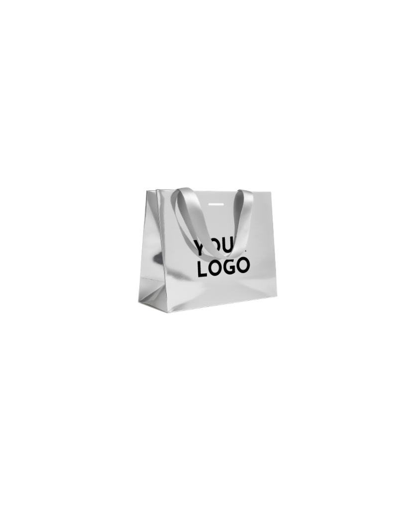 Sac papier Luxe Silver miroir - S (25x10x20cm)