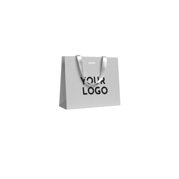 Sac papier Luxe Silver pailleté - M (35x12x25cm)