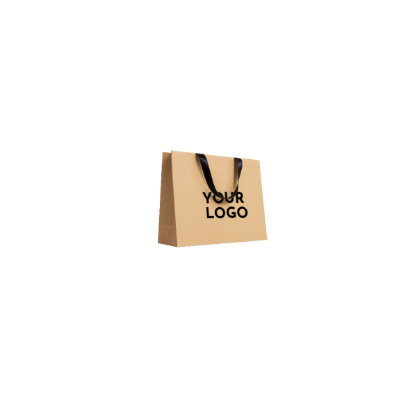 Sac papier Luxe Kraft - poignées noires - S (25x10x20cm)