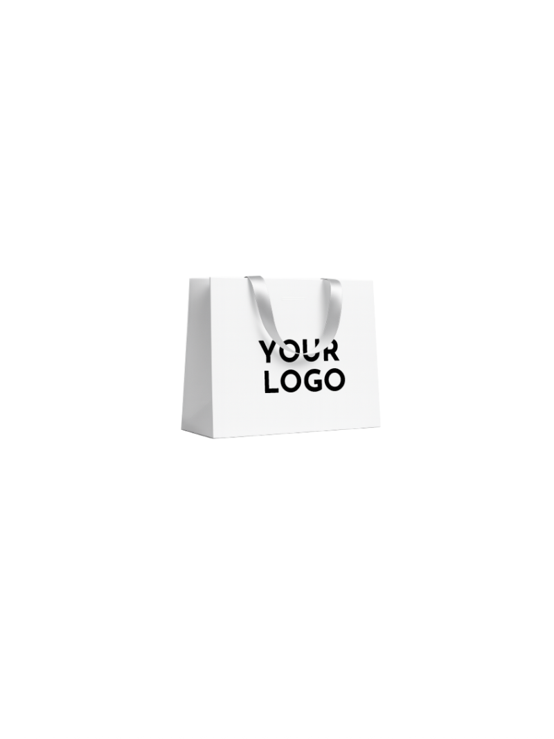 White Luxury Paper Bag – white handles – S (25 x 10 x 20 cm)