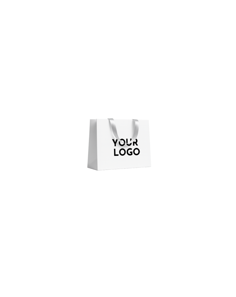 White Luxury Paper Bag – white handles – S (25 x 10 x 20 cm)