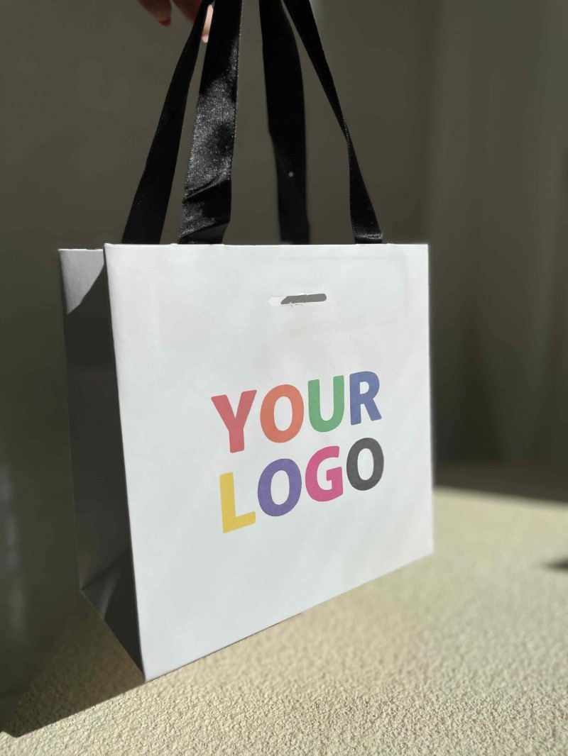 copy of Bolsas de papel de lujo - Blanco XS - Asas de cinta