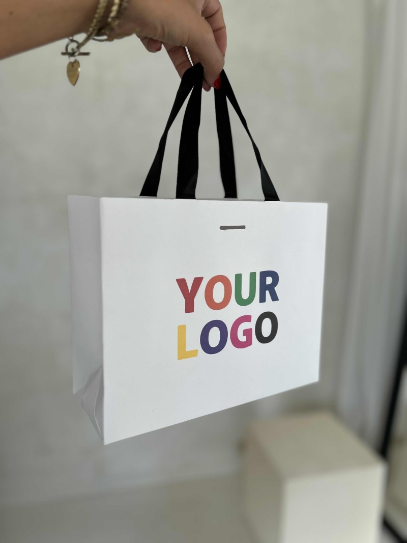 copy of Bolsas de papel de lujo - Blanco XS - Asas de cinta
