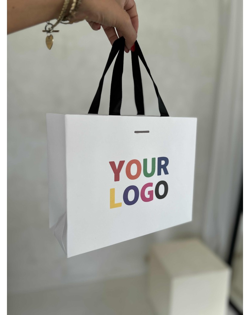copy of Bolsas de papel de lujo - Blanco XS - Asas de cinta