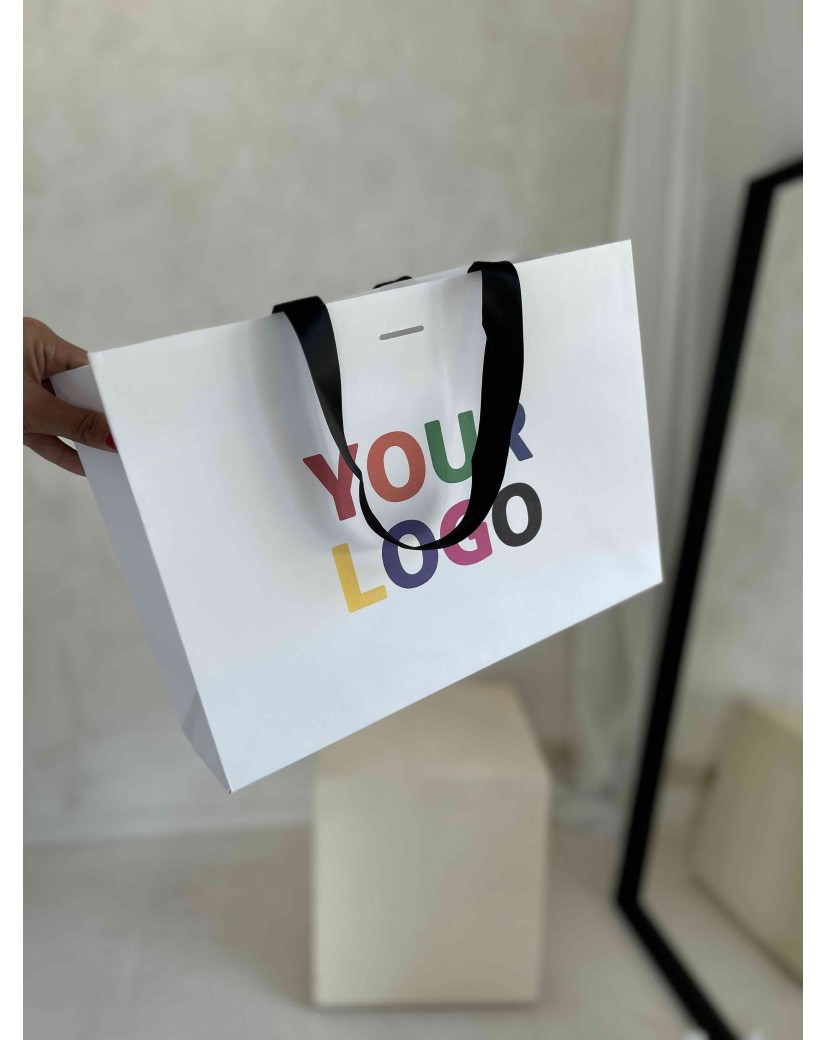 copy of Bolsas de papel de lujo - Blanco XS - Asas de cinta