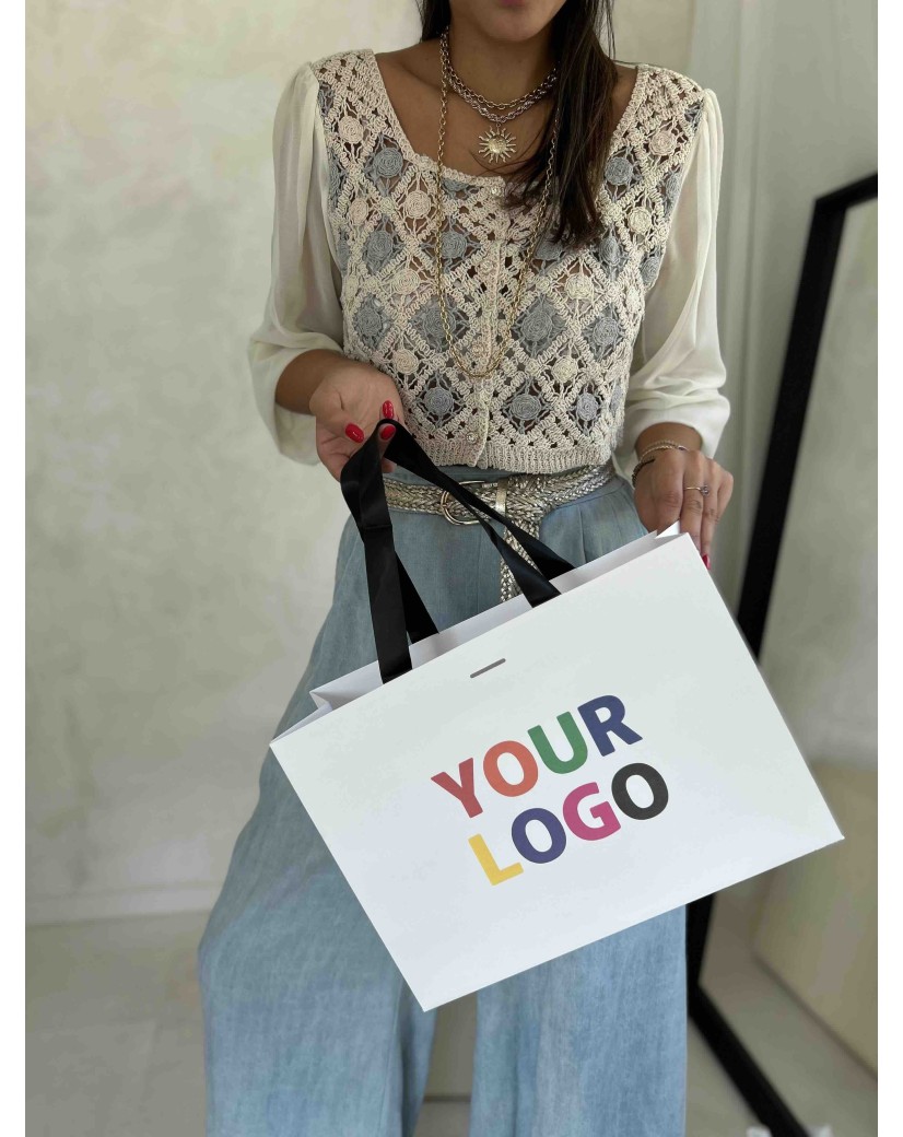 copy of Luxury paper bags - White XS - Ribbon handles