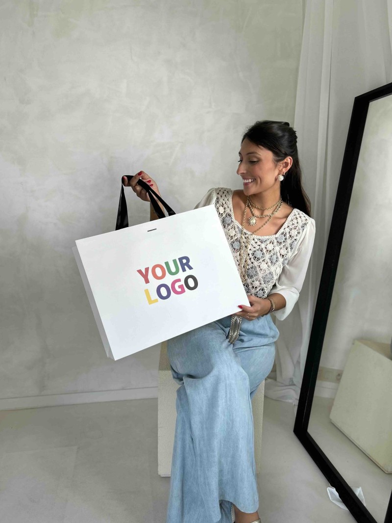 copy of Luxury paper bags - White XS - Ribbon handles