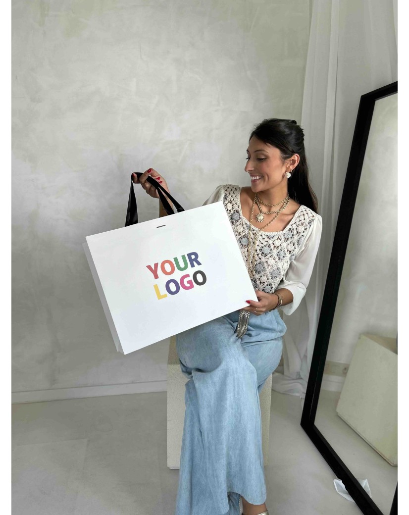 copy of Luxury paper bags - White XS - Ribbon handles