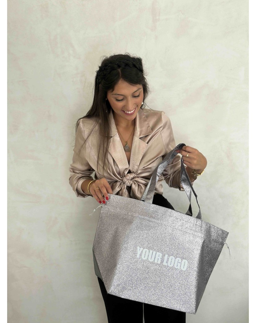 SAC NICE DISCO SILVER - L (58x24x35cm)