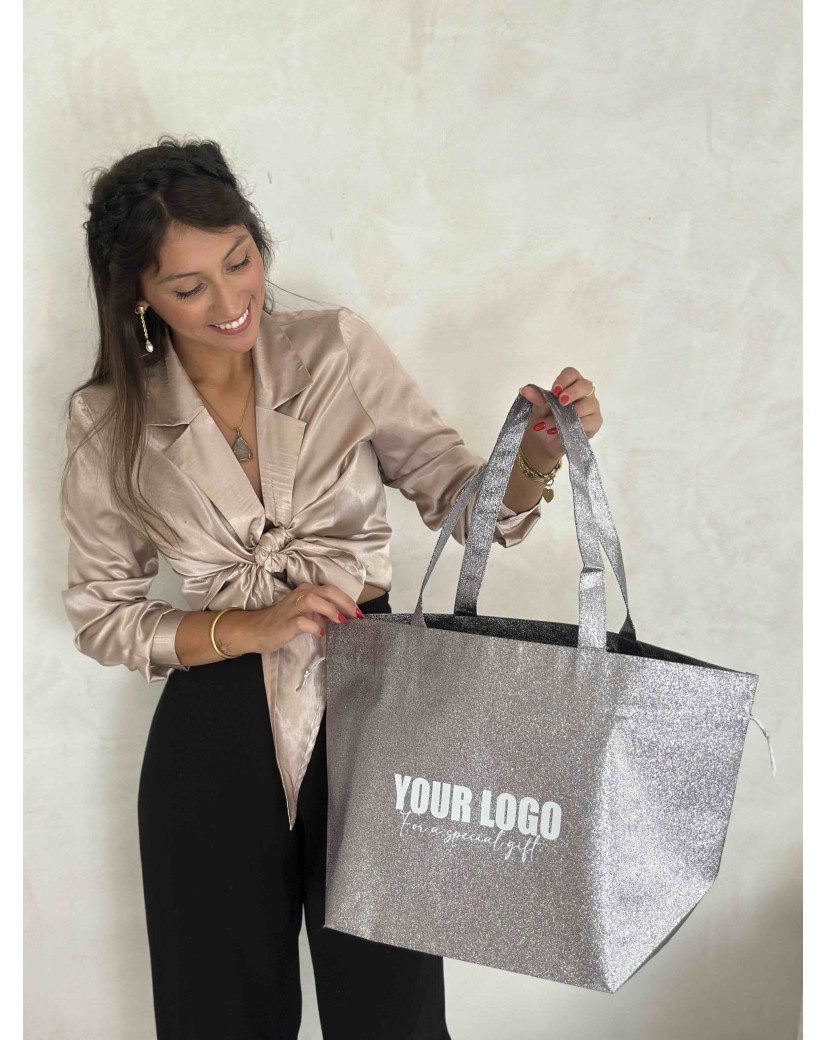 SAC NICE DISCO SILVER - L (58x24x35cm)