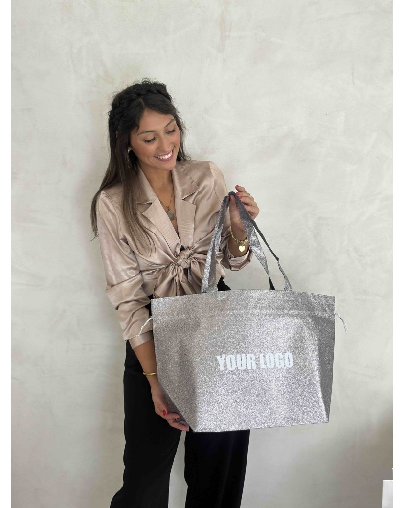 SAC NICE DISCO SILVER - L (58x24x35cm)