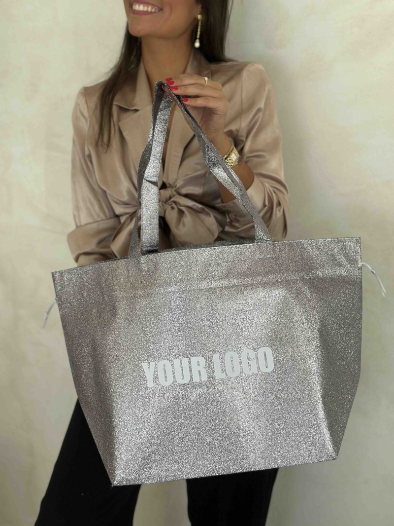 SAC NICE DISCO SILVER - L (58x24x35cm)