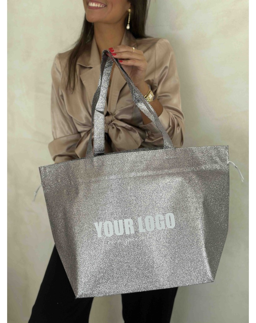 SAC NICE DISCO SILVER - L (58x24x35cm)