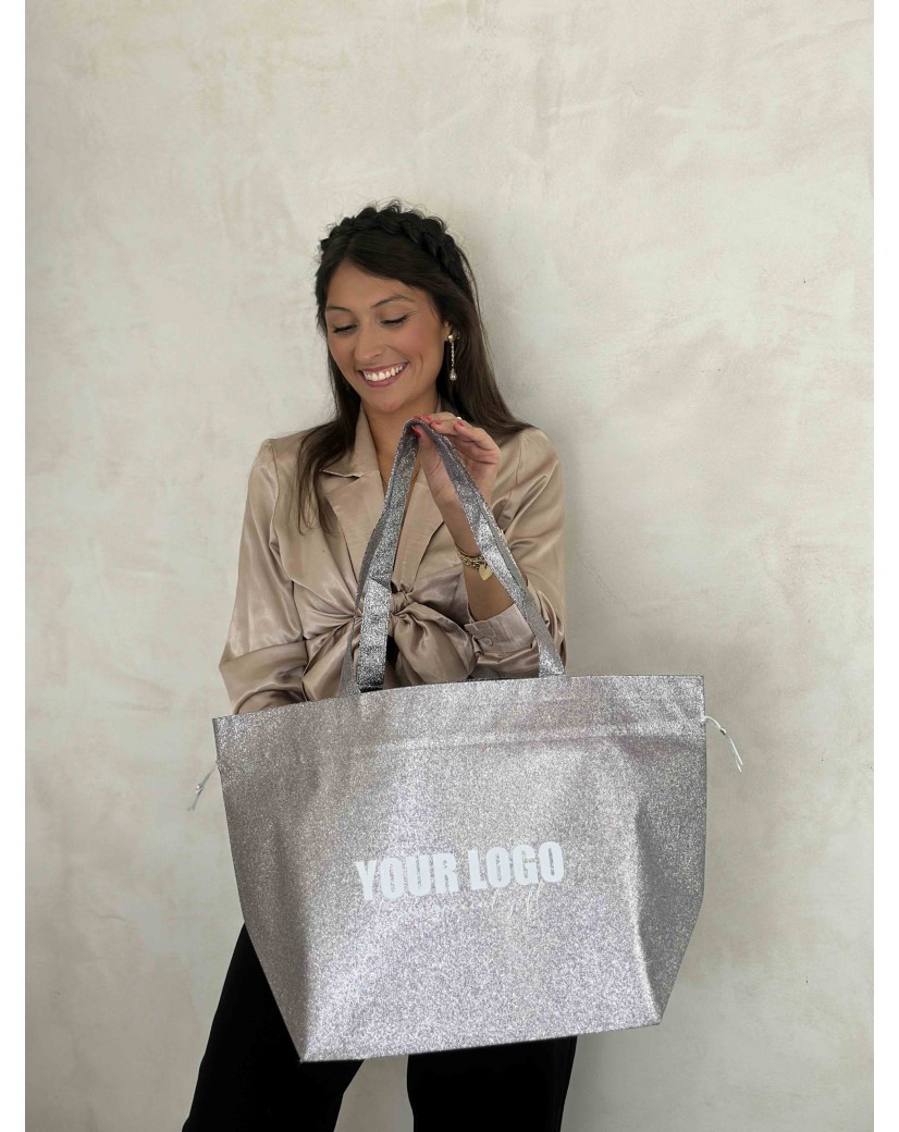 SAC NICE DISCO SILVER - L (58x24x35cm)