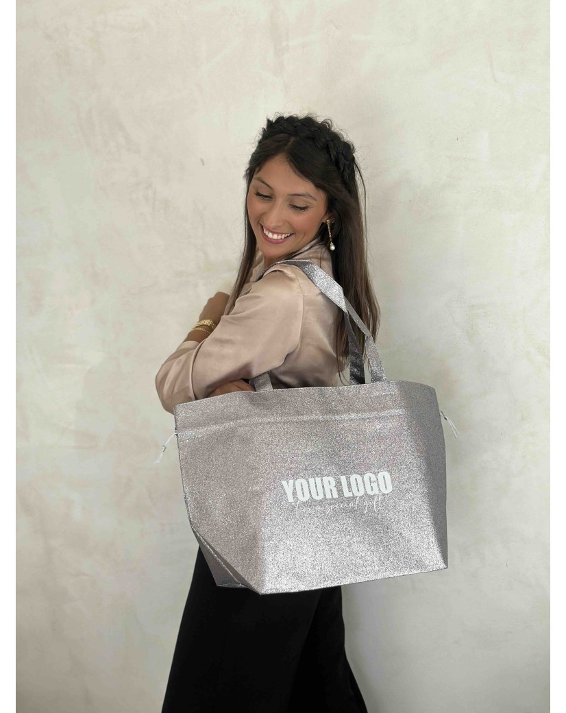 SAC NICE DISCO SILVER - L (58x24x35cm)