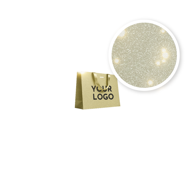 Sac papier Luxe Gold pailleté - S (25x10x20cm)