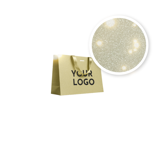 Sac papier Luxe Gold pailleté - M (35x12x25cm)