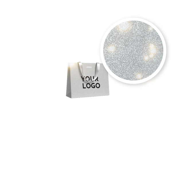 Sac papier Luxe Silver pailleté - S (25x10x20cm)