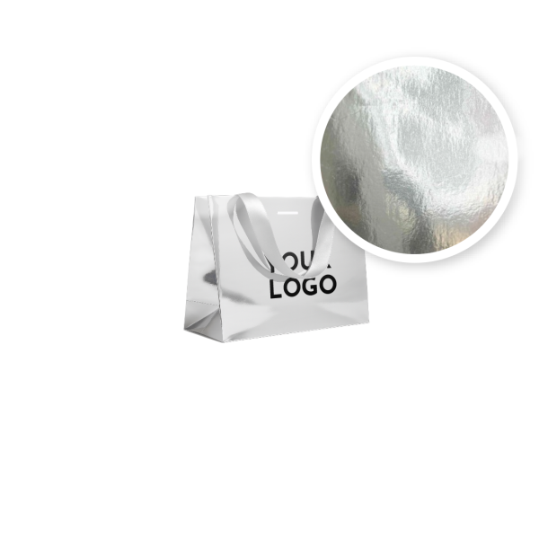 Sac papier Luxe Silver miroir - M (35x12x25cm)