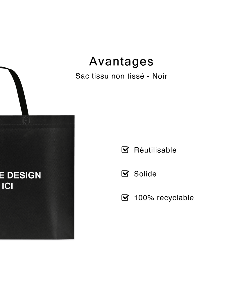 SAC TISSU NON TISSE NOIR