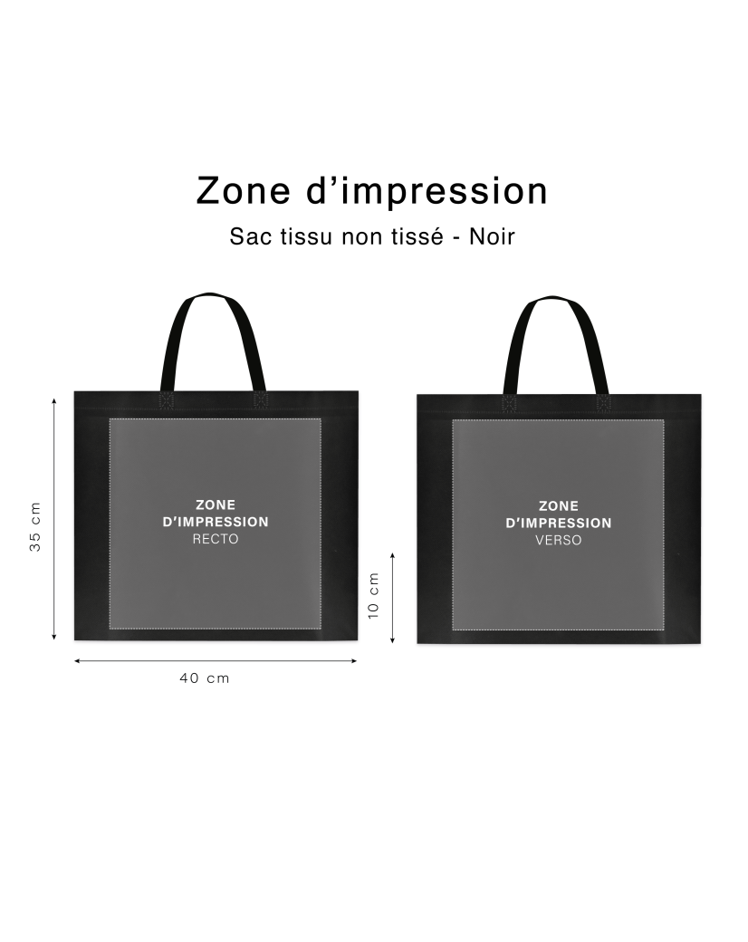 BLACK NON-WOVEN FABRIC BAG