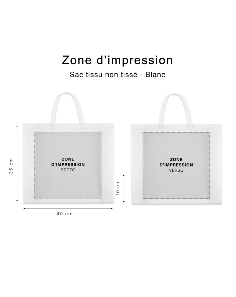 WHITE NON-WOVEN FABRIC BAG