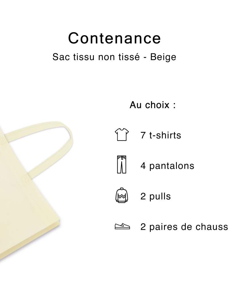 SAC TISSU NON TISSE BEIGE