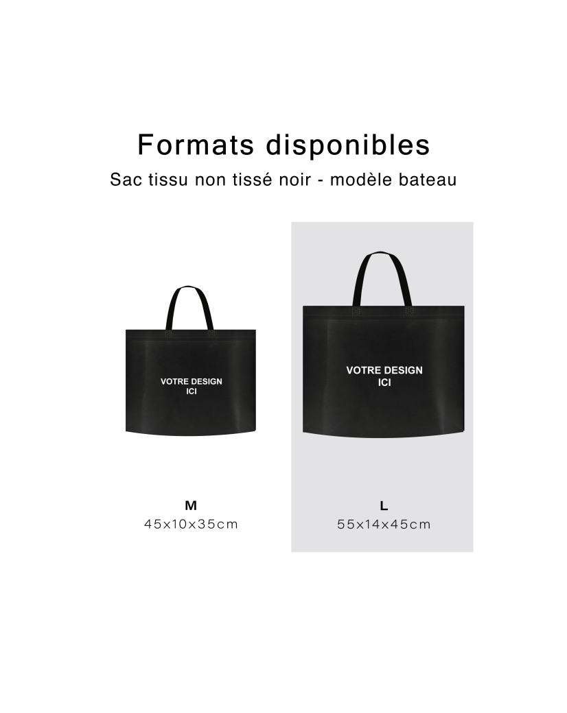 SAC TISSU NON TISSE NOIR - L