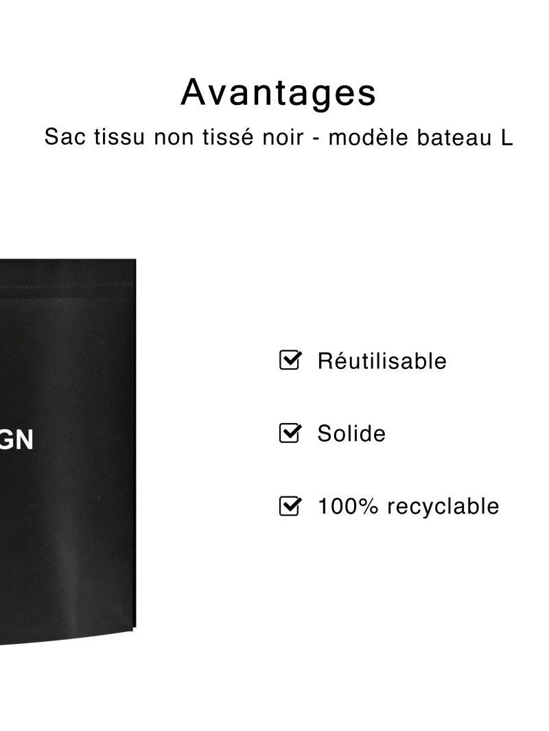 SAC TISSU NON TISSE NOIR - L