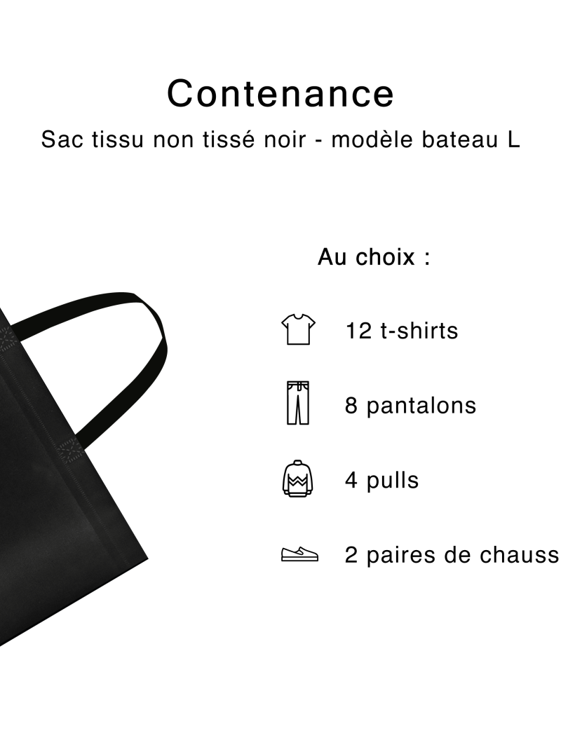 SAC TISSU NON TISSE NOIR - L