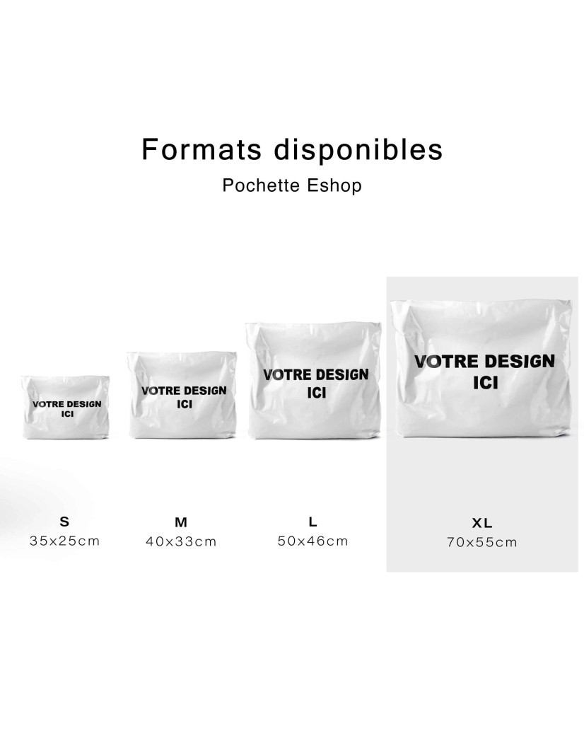 Sacs d'expédition E-commerce 50x60+5cm 70mu Blanc