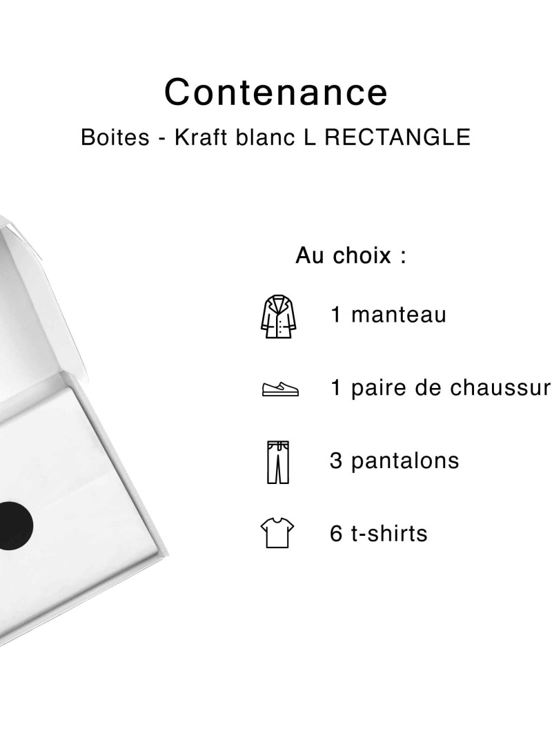 Boîte - kraft blanc L RECTANGLE