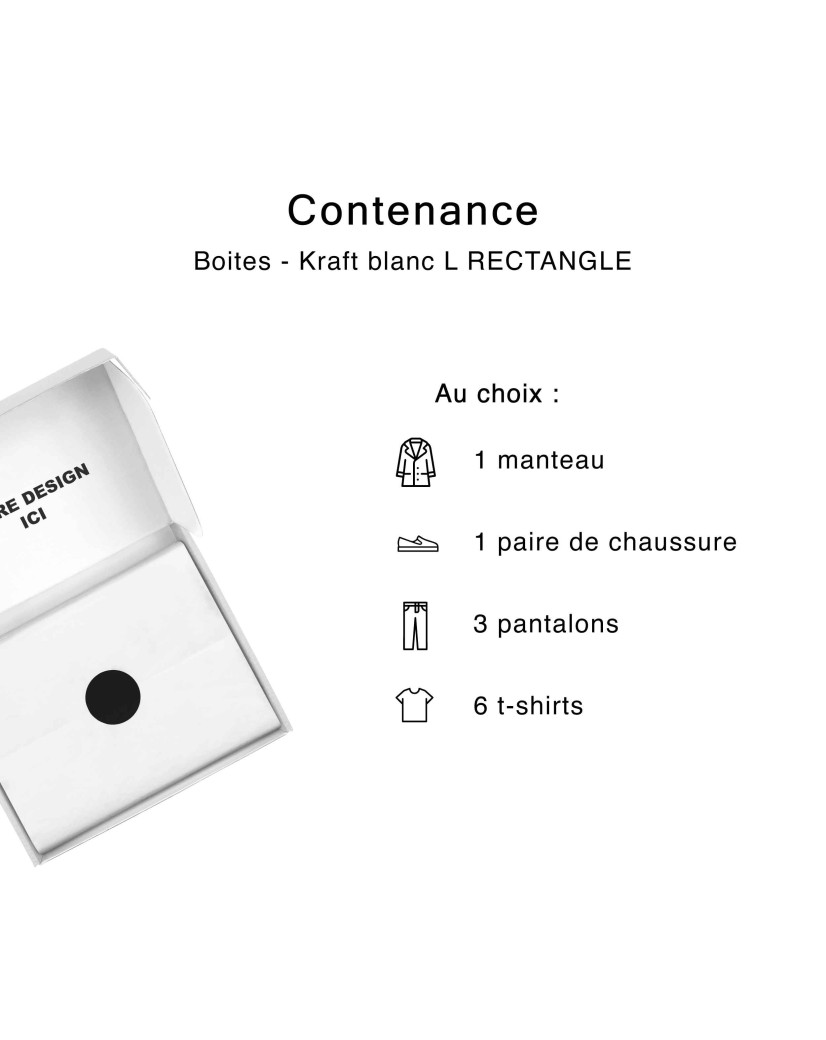 Boîte - kraft blanc L RECTANGLE