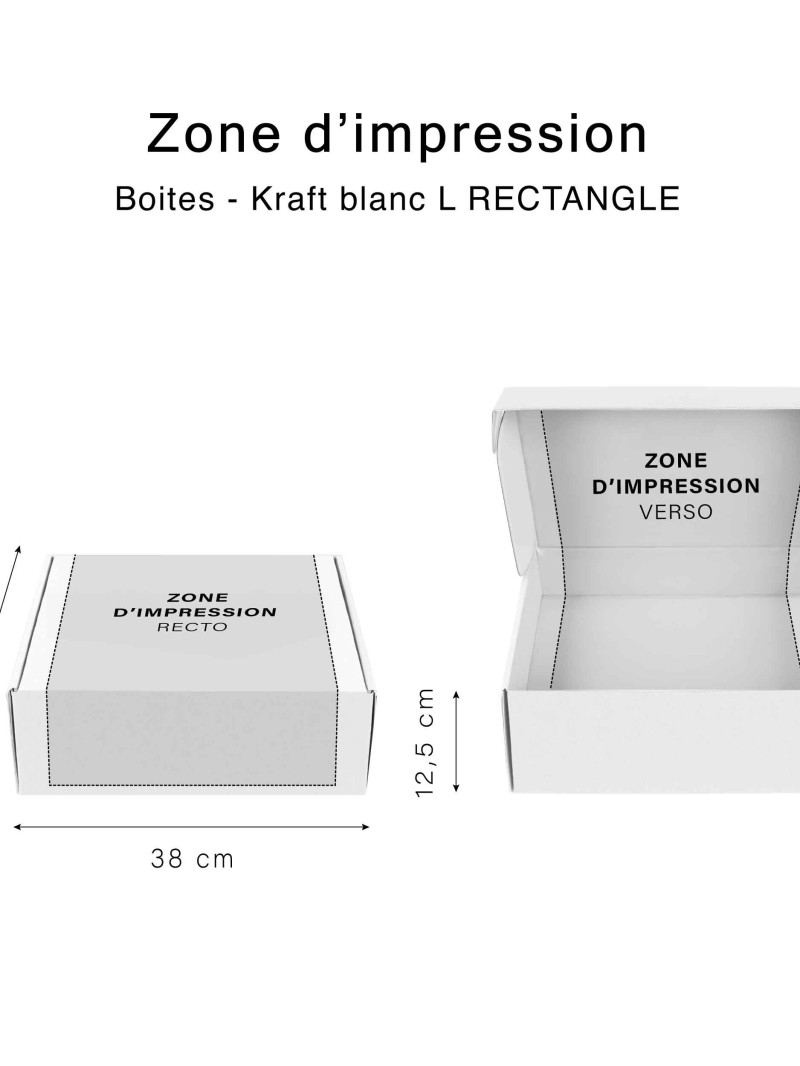 Boîte - kraft blanc L RECTANGLE