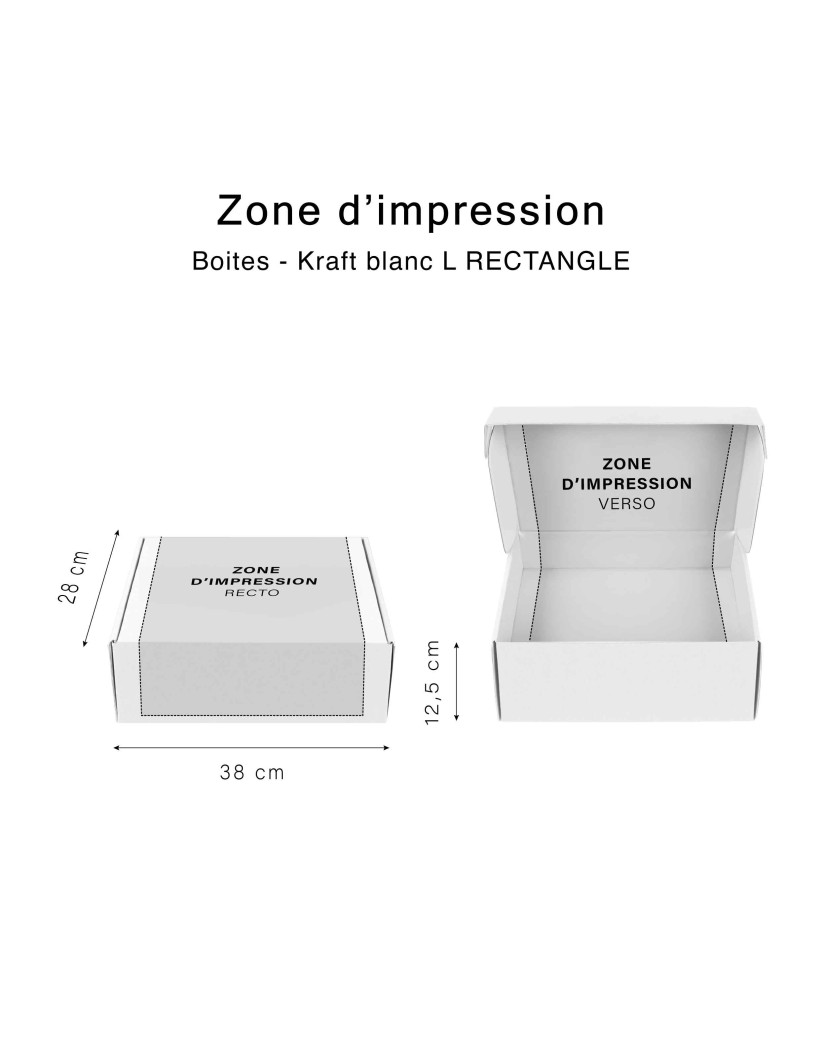 Boîte - kraft blanc L RECTANGLE